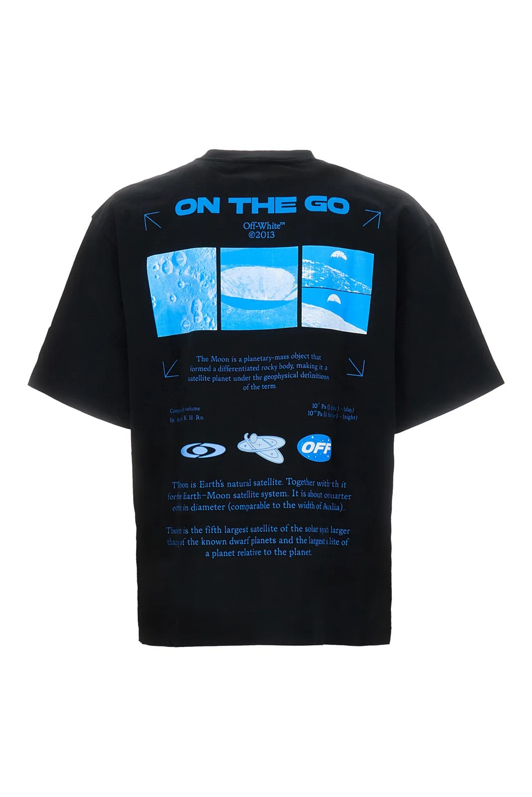 OFF WHITE MOON PRINT T-SHIRT BLUE