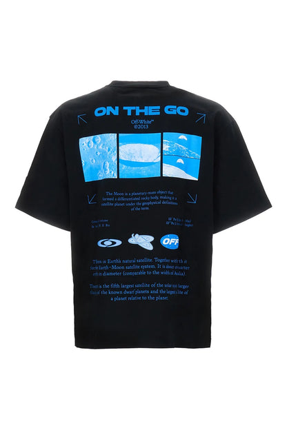 OFF WHITE MOON PRINT T-SHIRT BLUE