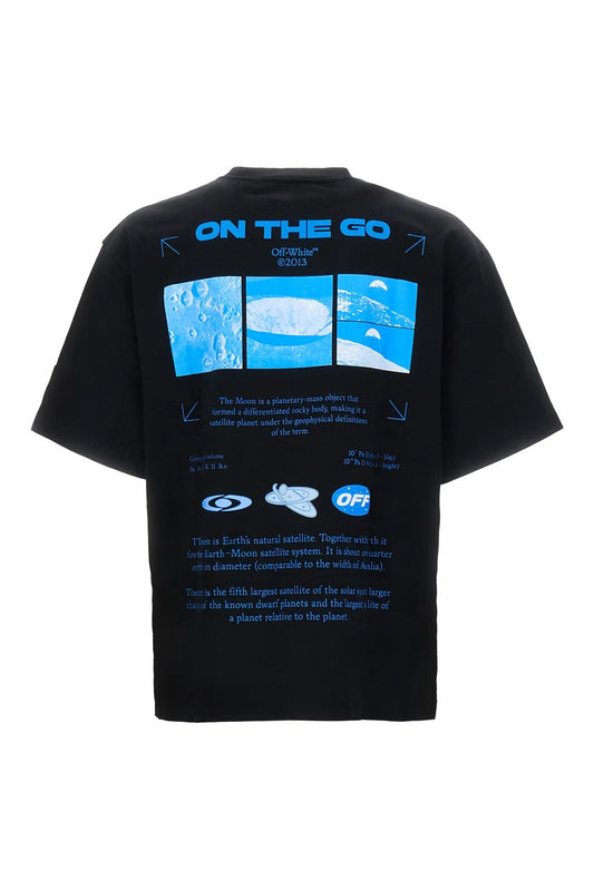 OFF WHITE MOON PRINT T-SHIRT BLUE