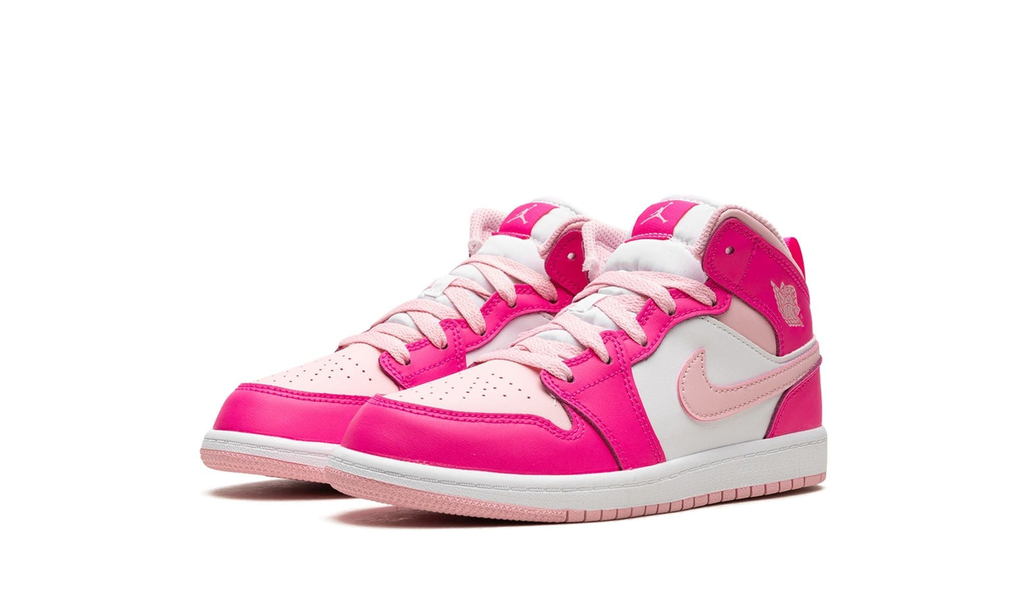 JORDAN 1 MID WHITE FIERCE PINK (PS)