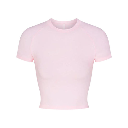 SKIMS NEW VINTAGE CROPPED RAGLAN T-SHIRT CHERRY BLOSSOM