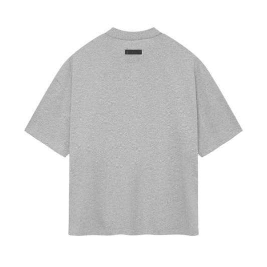 ESSENTIALS FOG CHEST LOGO T-SHIRT DARK HEATHER OATMEAL