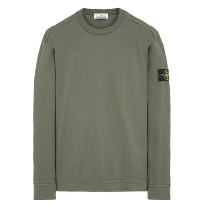 STONE ISLAND PATCH LOGO CREWNECK SWEATSHIRT OLIVE