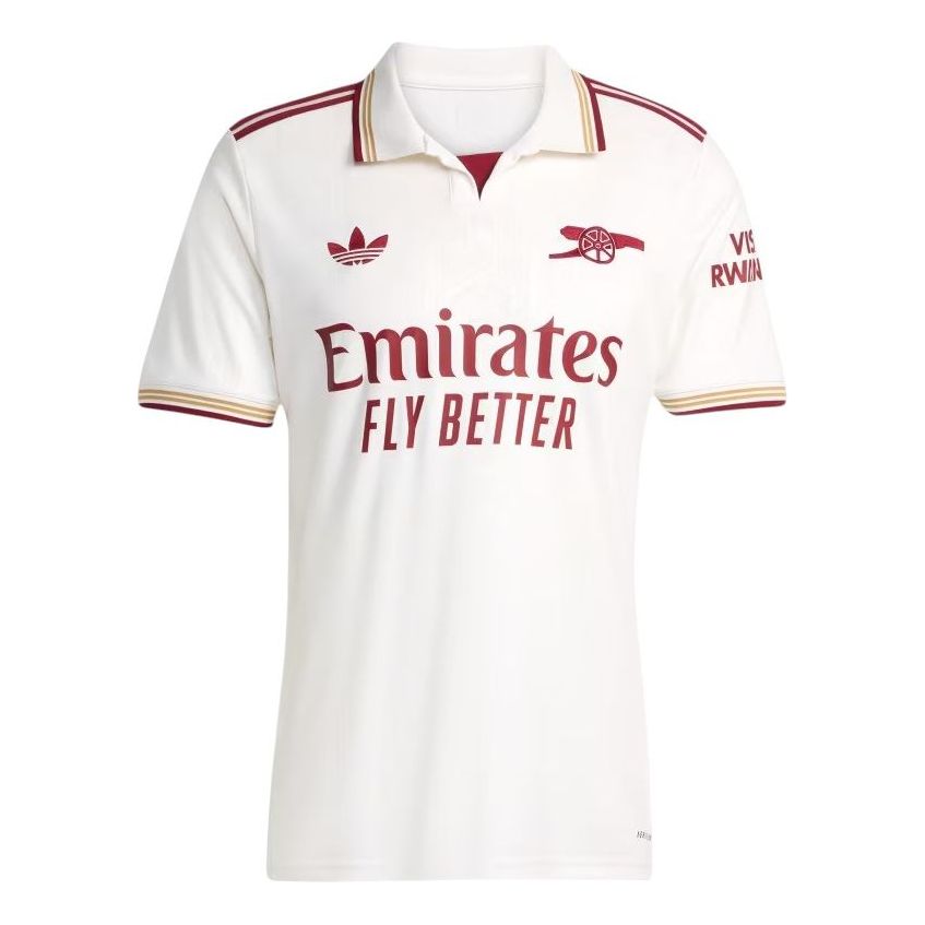 adidas Arsenal 2025/2026 Third Kit Jersey Asia Sizing 'Cloud White Burgundy' JI9556