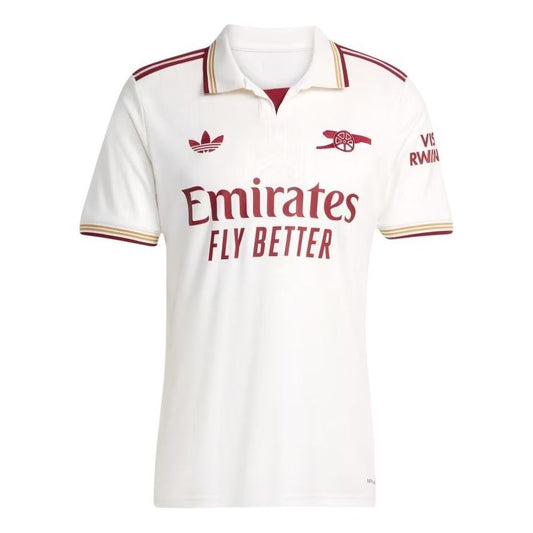 adidas Arsenal 2025/2026 Third Kit Jersey Asia Sizing 'Cloud White Burgundy' JI9556