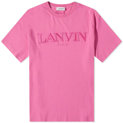Lanvin Pink Embroidered Logo T-Shirt