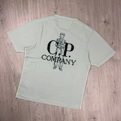 CP Company Embroidered Sailor T-Shirt - Misty Blue