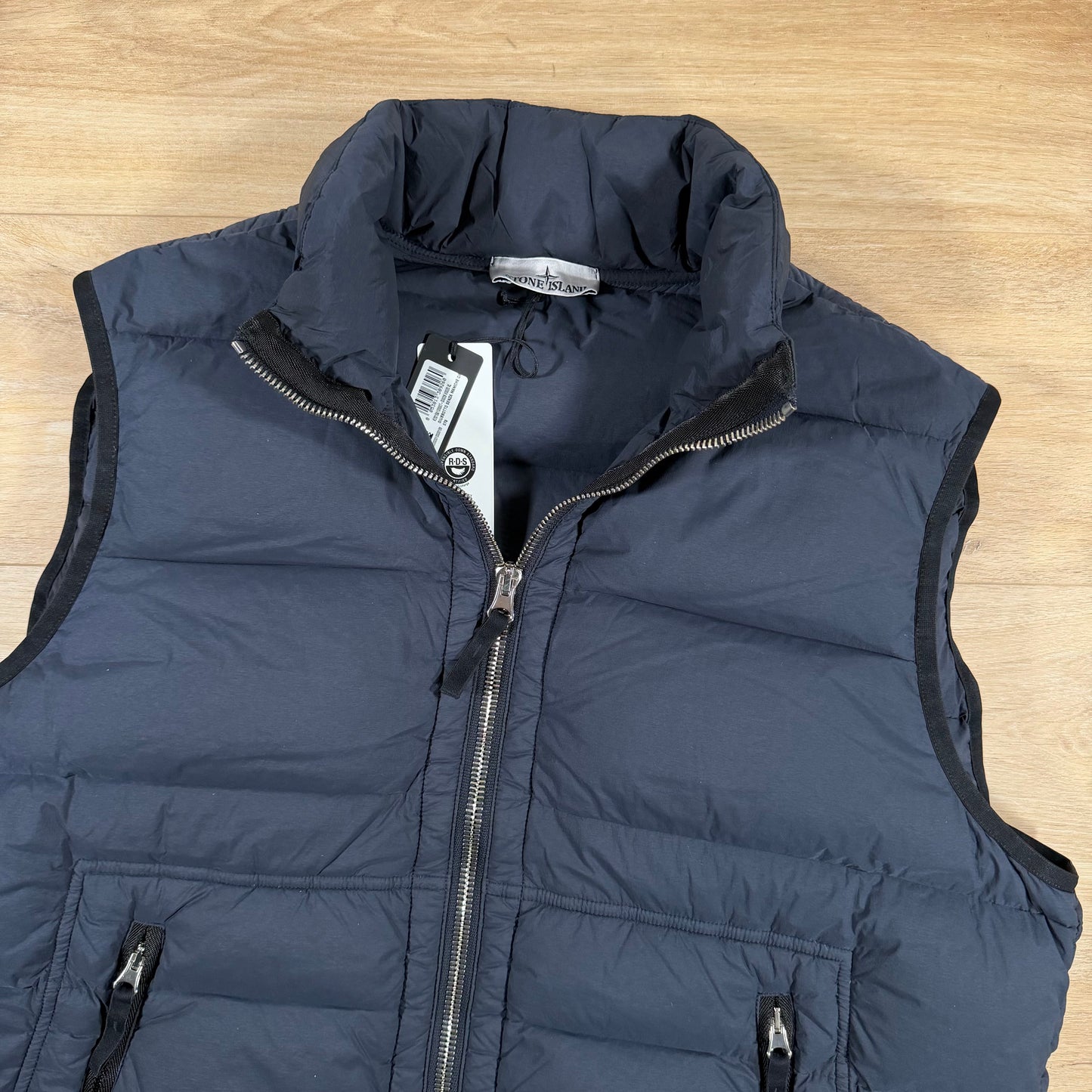Stone Island Seamless Tunnel Nylon Down-TC Vest in Navy
