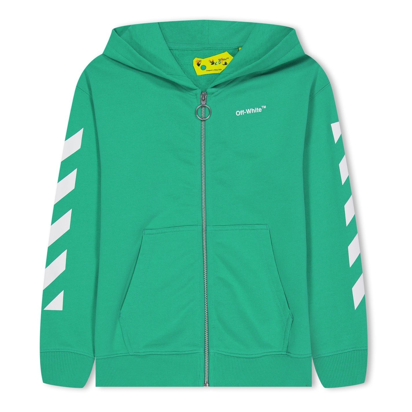 Kids Off-White Green Logo Hoodie