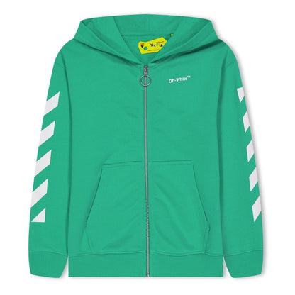 Kids Off-White Green Logo Hoodie