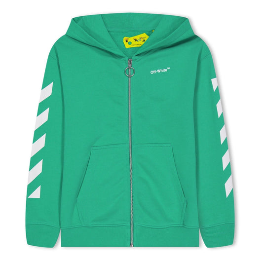 Kids Off-White Green Logo Hoodie