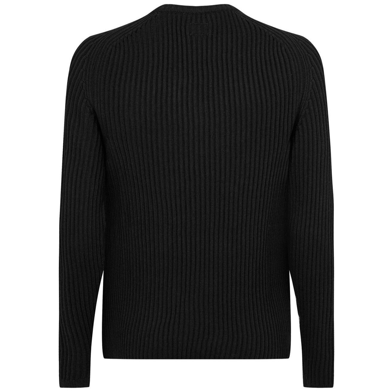 CP Company Black Merino Wool Lens Knitted Sweatshirt
