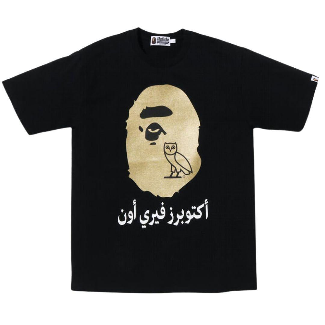 BAPE X OVO APE HEAD T-SHIRT BLACK/GOLD