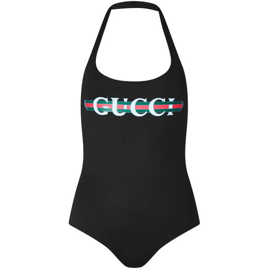 Womens Gucci Sparkling Logo Swimsuit