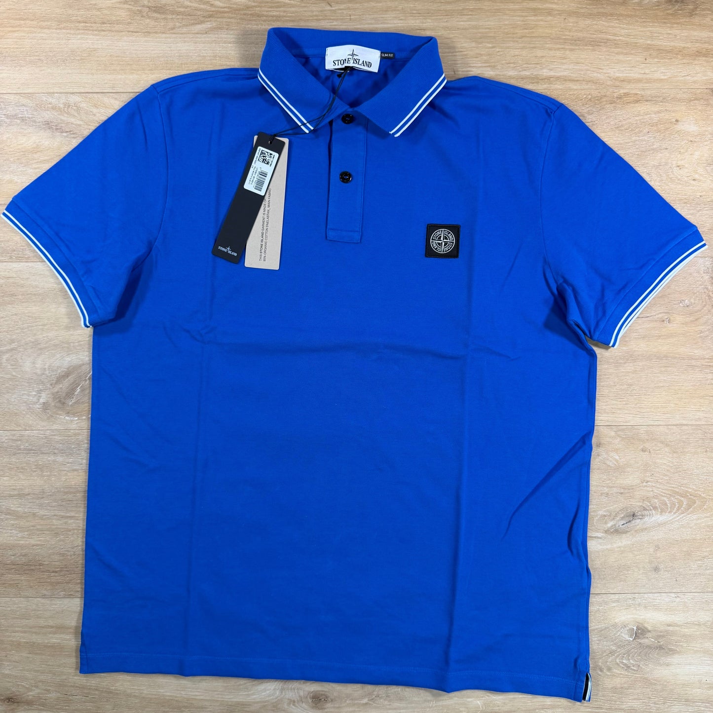 Stone Island Patch Logo Polo Shirt in Bright Blue