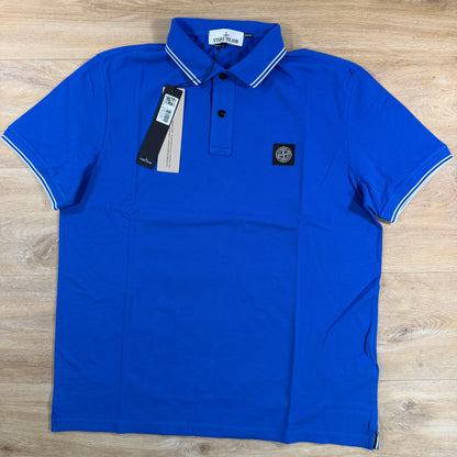 Stone Island Patch Logo Polo Shirt in Bright Blue