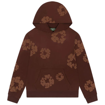 DENIM TEARS MONOCHROME COTTON WREATH HOODIE BROWN