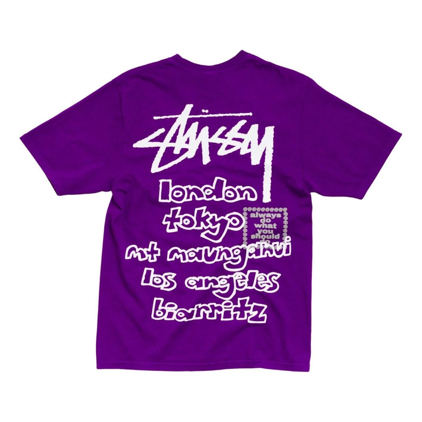 Stussy x Always Do What You Should Do World Tour T-Shirt 'Purple' 3904050-PURP