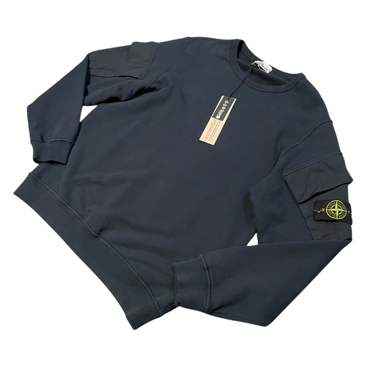 Stone Island Soft Organic Cotton Sleeve Pocket Sweater