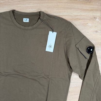 C.P. Company Light Fleece Crewneck Lens Sweatshirt in Ivy Green