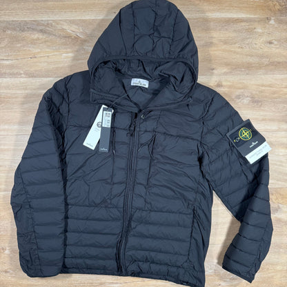Stone Island Seamless Tunnel Nylon Down-TC Hooded Jacket in Black