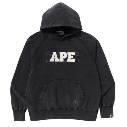 BAPE EFFECT RELAXED FIT HOODIE WASHED BLACK