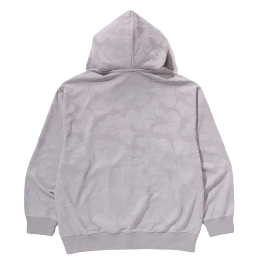 BAPE SOLID CAMO JACQUARD ONE POINT ZIP UP HOODIE GREY
