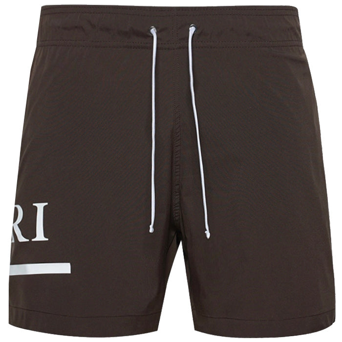 Amiri Brown Bar Logo Swimshorts
