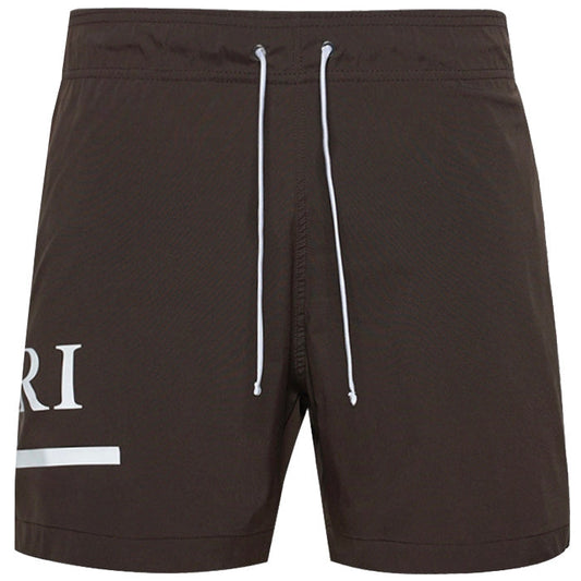 Amiri Brown Bar Logo Swimshorts