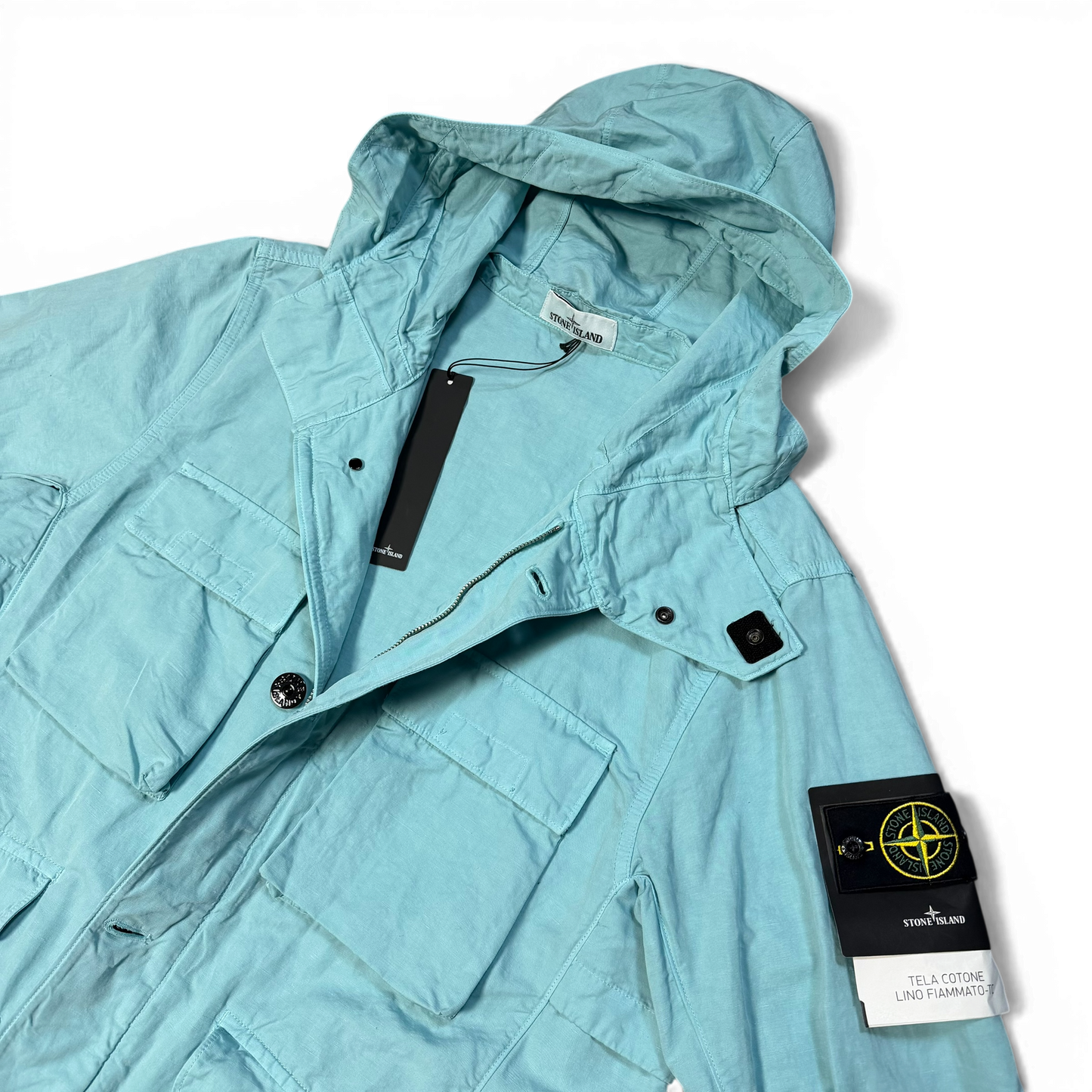Stone Island Tela Cotone Lino Fiammato-TC