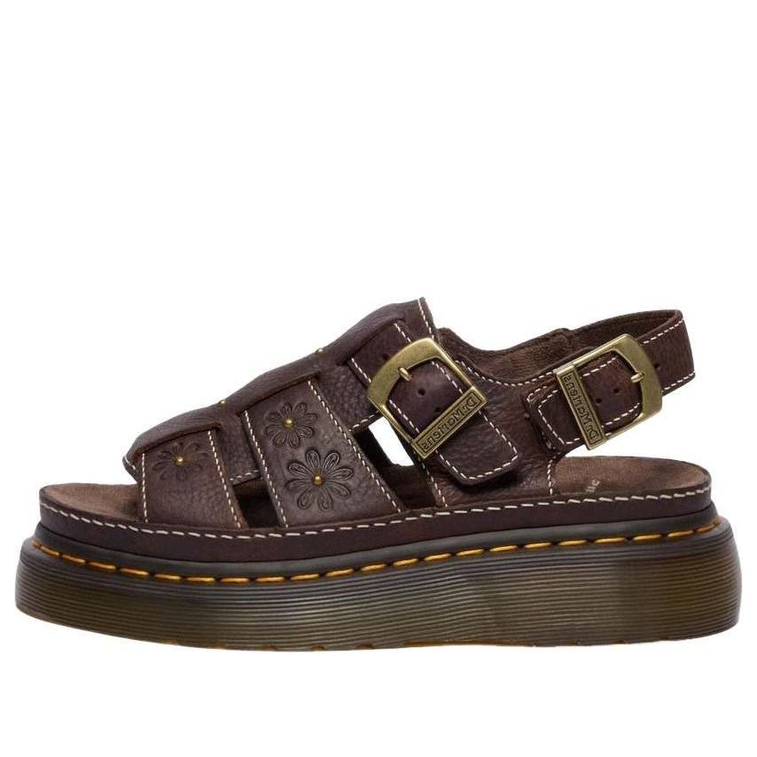 (WMNS) Dr. Martens Wrenlie Open Flower Sandals 'Dark Brown' 42339200