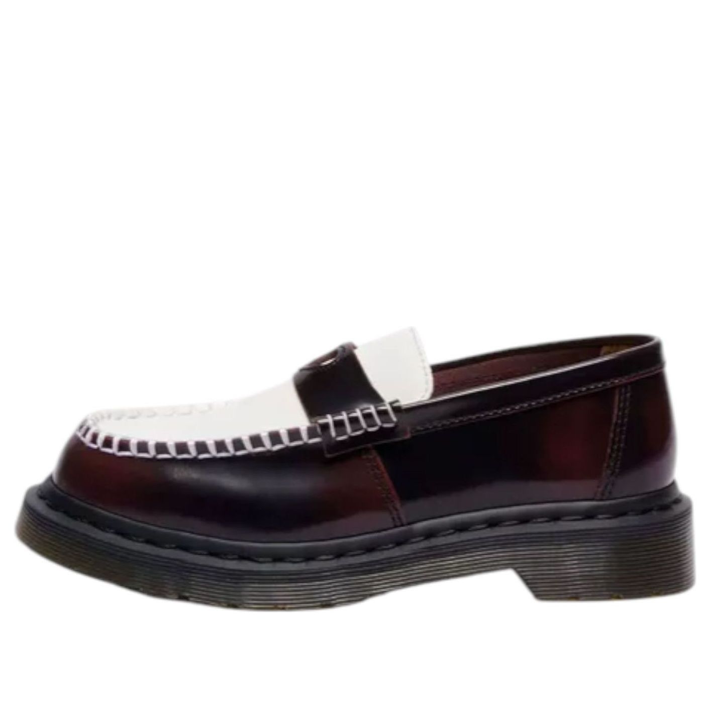 (WMNS) Dr. Martens Penton Heart Two-Tone Arcadia Loafers 'Cherry Red White' 42594600