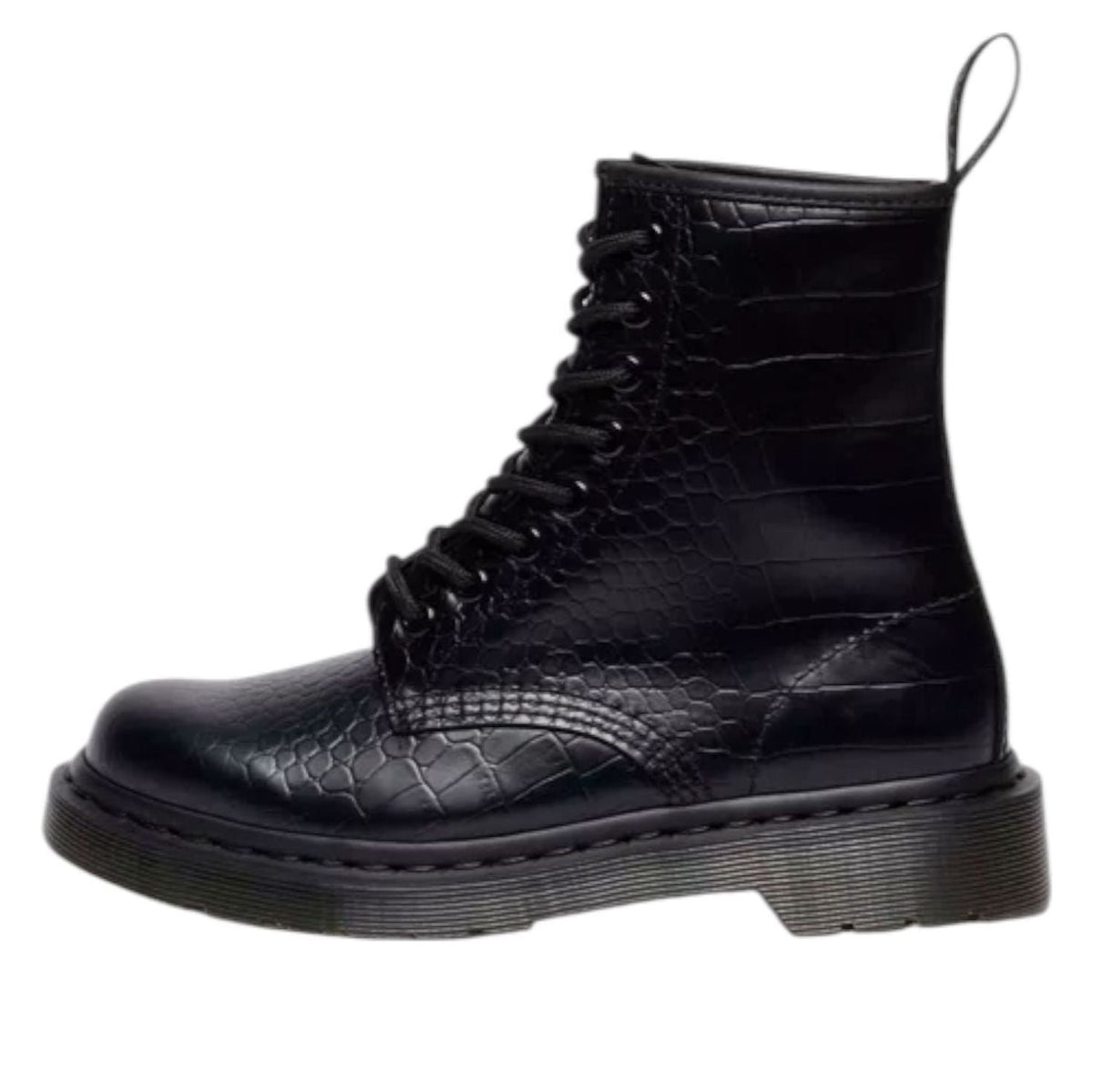 (WMNS) Dr. Martens 1460 Croco Croc Emboss Boots 'Black' 42679001