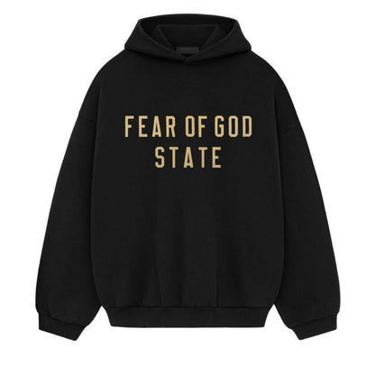 ESSENTIALS FOG STATE LOGO HOODIE BLACK