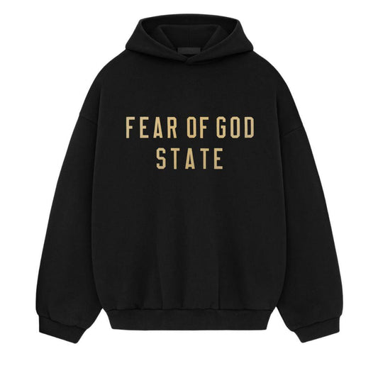 ESSENTIALS FOG STATE LOGO HOODIE BLACK