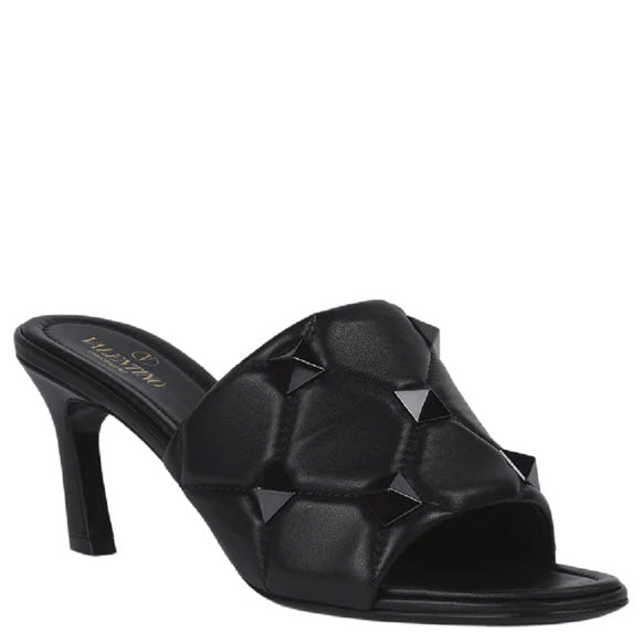 Valentino Black Quilted Studded Heels