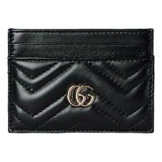 (WMNS) Gucci 26 GG Marmont Card Holder Wallet 'Black' 443127-AAFAX-1000