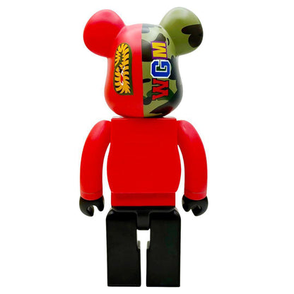 BEARBRICK X BAPE 1ST CAMO SHARK 400% RED