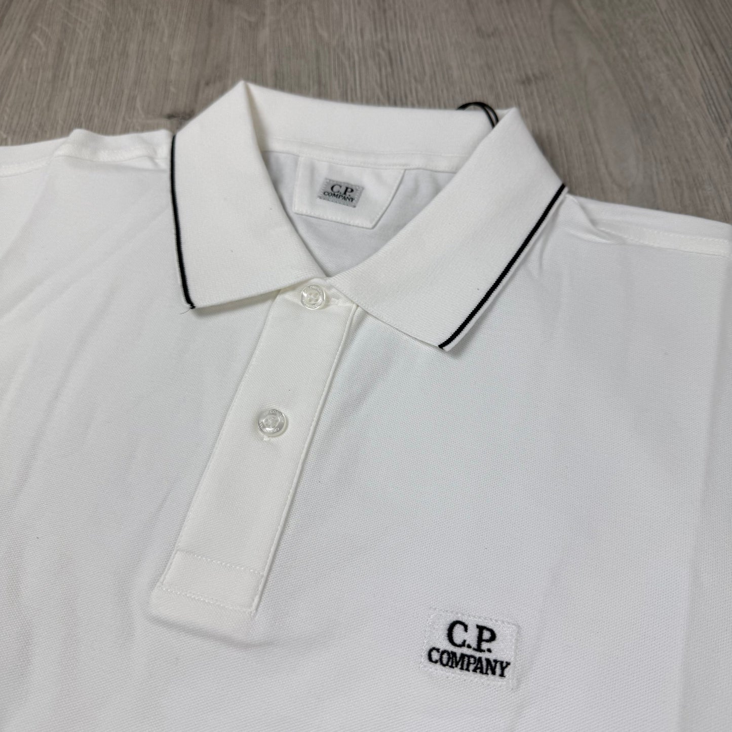 CP Company Piquet Polo Shirt - White