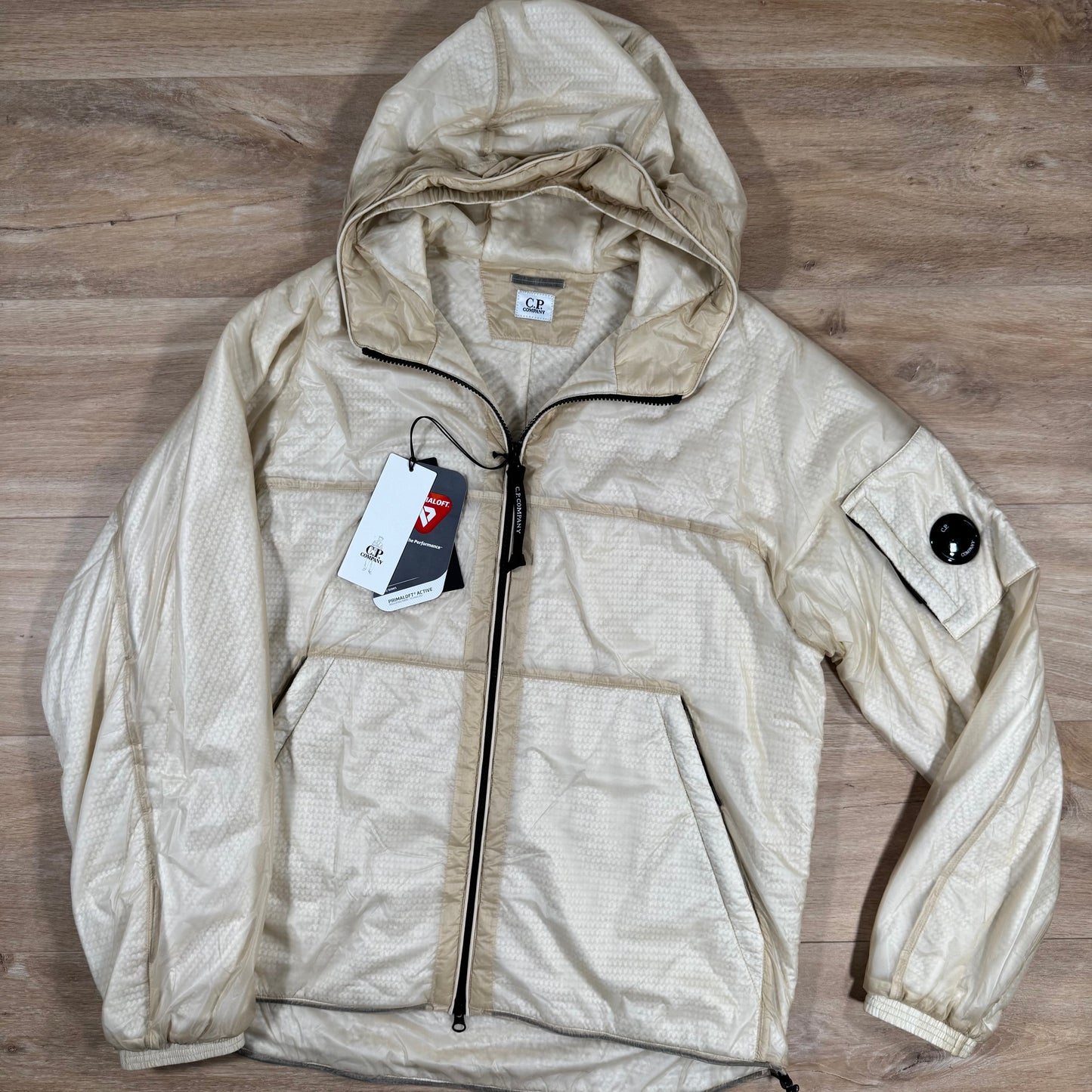C.P. Company Nada Shell Lens Padded Jacket in Pistachio Shell