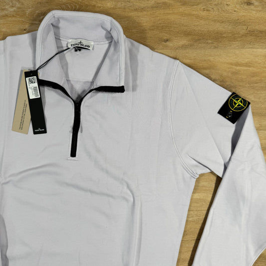 Stone Island Organic Cotton Half-Zip Sweatshirt in Lilac
