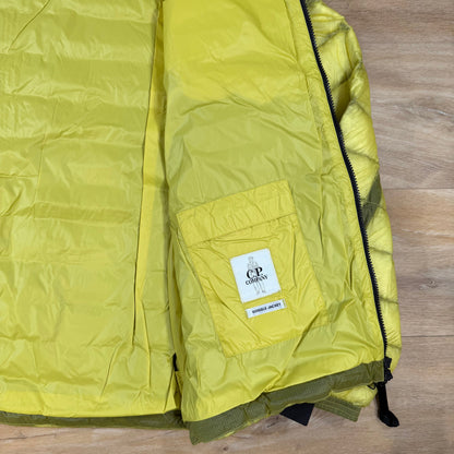 C.P. Company D.D. Shell Goggle Down Jacket in Green Sheen - Yellow