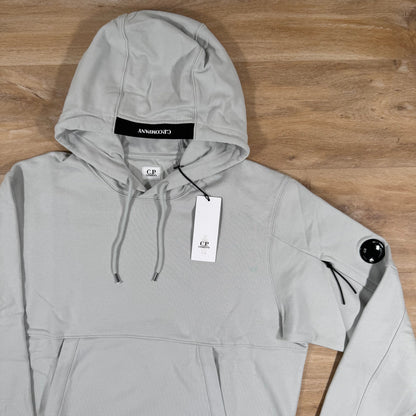 CP Company Diagonal Raised Fleece Lens Hoodie in Blue Fox - Grey