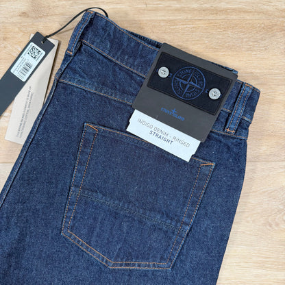 Stone Island Indigo Denim-Rinsed Straight Fit Jeans in Blue Rinse