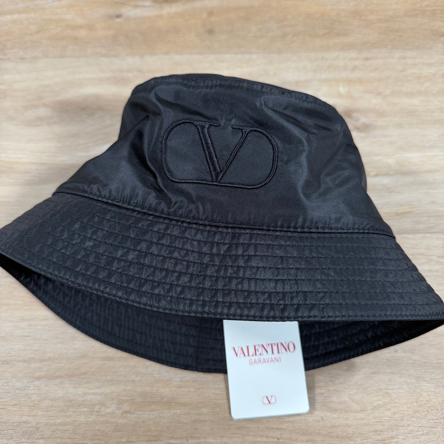 Valentino V Logo Bucket Hat in Black
