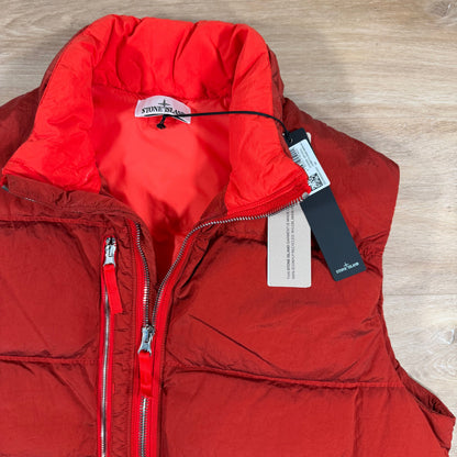 Stone Island Nylon Metal Down Vest in Scarlet Red