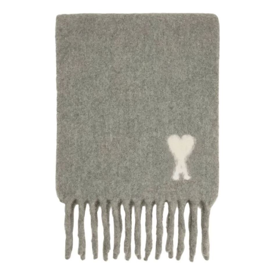 AMI PARIS FW25 De Coeur Alpaca Oversized Muffler 'Grey White' USF673-AW0004-050