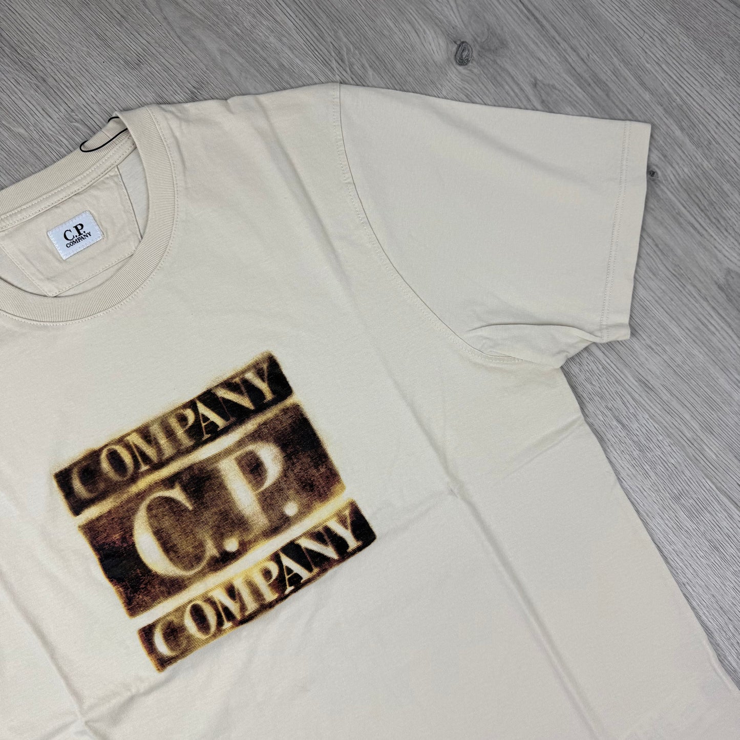 CP Company Faded Logo T-Shirt - Frozen Dew
