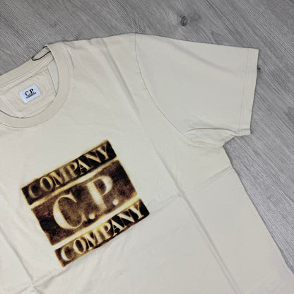 CP Company Faded Logo T-Shirt - Frozen Dew