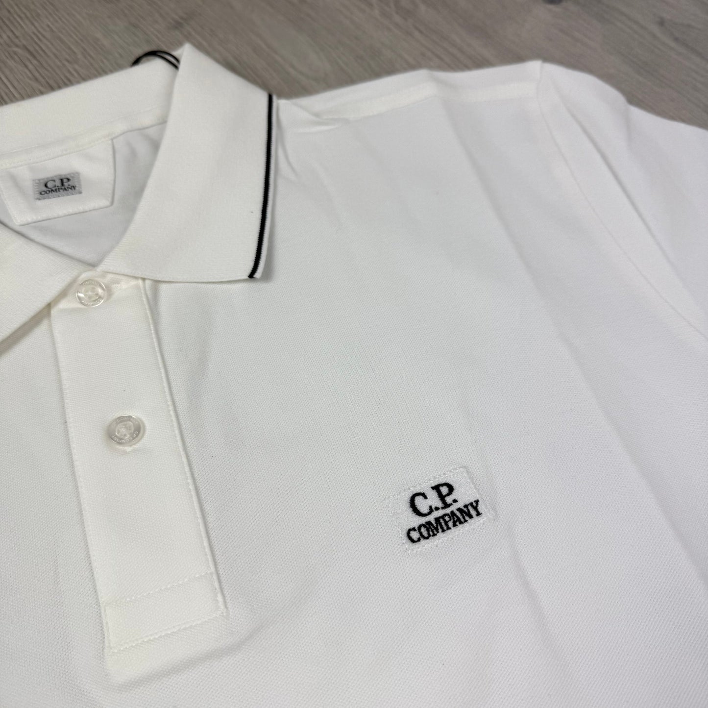 CP Company Piquet Polo Shirt - White